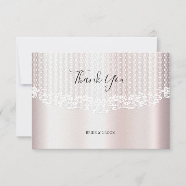 Elegante Tarjeta Floral de encaje blanco (Anverso)