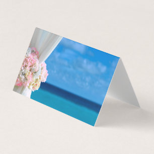 Elegante tarjeta Floral Ocean Beach Summer Place