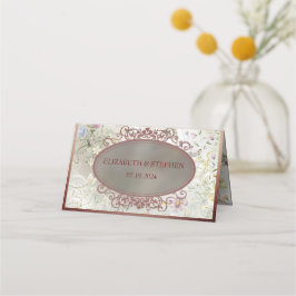 Elegante tarjeta floral otoño Boda Place Card