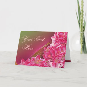 Elegante tarjeta floral rosa
