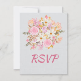 Elegante Tarjeta Floral RSVP Dulce Cumpleaños