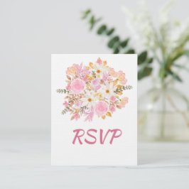 Elegante Tarjeta Floral RSVP Dulce Cumpleaños