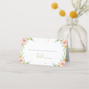 Elegante tarjeta floral y Gold Place
