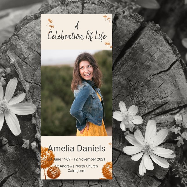 Elegante Tarjeta Fotográfica Dandelion Celebración (Subido por el creador)