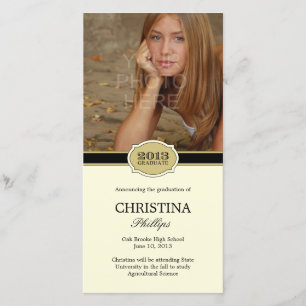 Elegante Tarjeta fotográfica de Invitación de grad