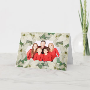 Elegante tarjeta fotográfica de la familia Poinset