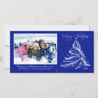 Elegante Tarjeta fotográfica de Navidad de la fami