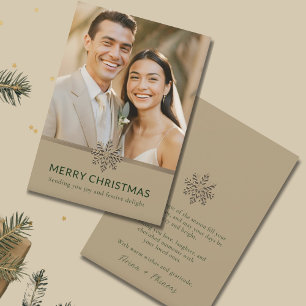 Elegante tarjeta fotográfica de Navidad para recié