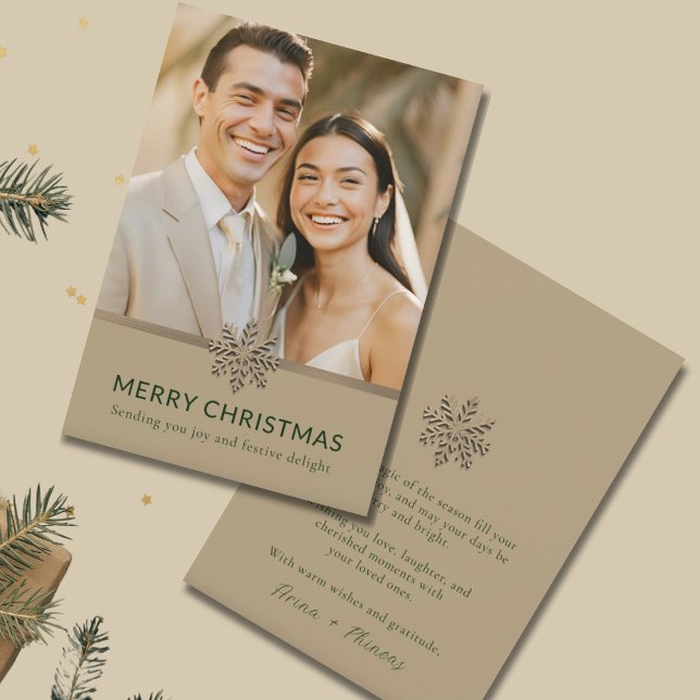 Elegante tarjeta fotográfica de Navidad para recié (Subido por el creador)