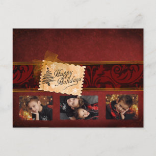 Elegante tarjeta fotográfica de Navidades clásicos