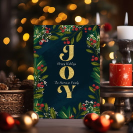 Elegante tarjeta fotográfica de Navidades de Berry