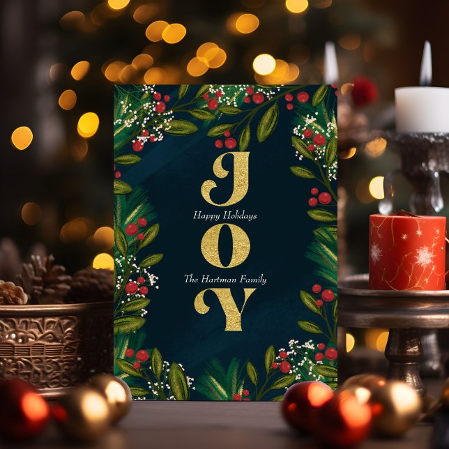 Elegante tarjeta fotográfica de Navidades de Berry (Subido por el creador)