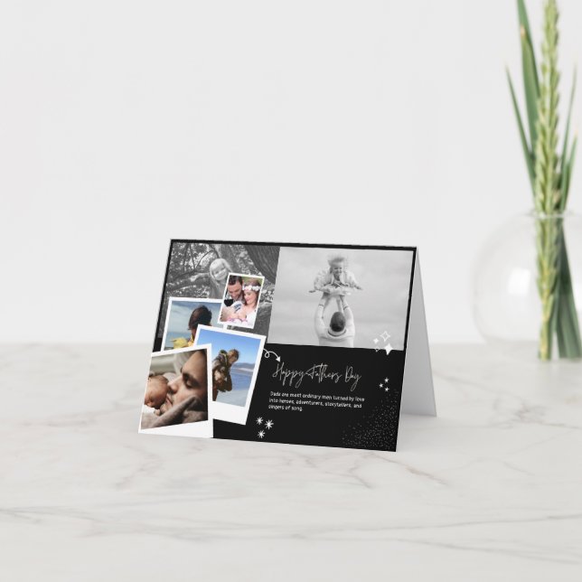 Elegante tarjeta fotográfica del Día de los Padres (Anverso)