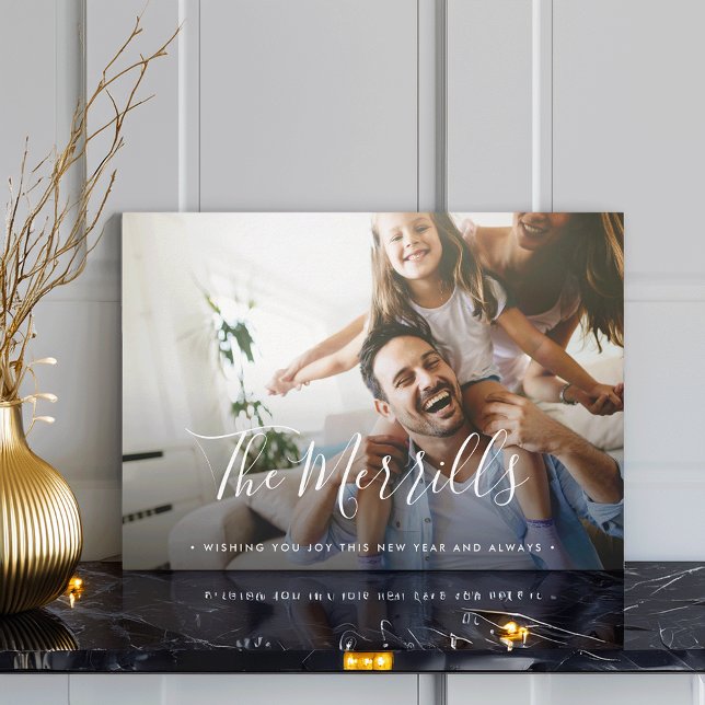 Elegante | Tarjeta fotográfica Feliz Año Nuevo (Subido por el creador)