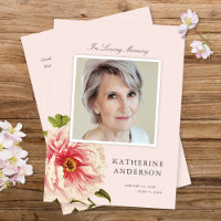 Elegante tarjeta fotográfica Rubor Vintage Floral