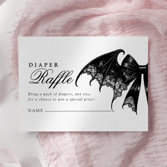 Elegante tarjeta gótica Baby Shower Diaper Raffle (Subido por el creador)