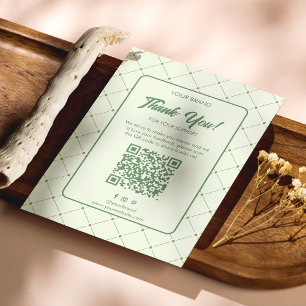 Elegante tarjeta Green Business Gracias con código