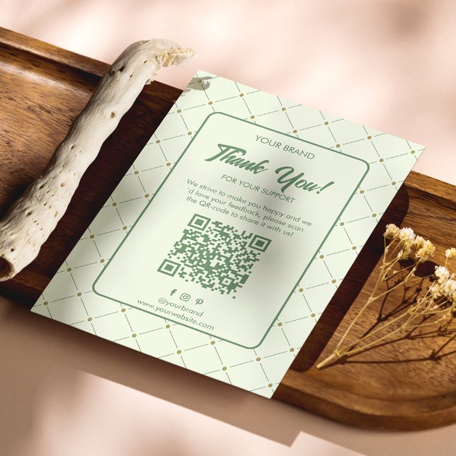Elegante tarjeta Green Business Gracias con código (Subido por el creador)