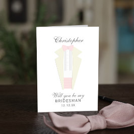 Elegante Tarjeta Groomsman de Brigada Rosada de Tu