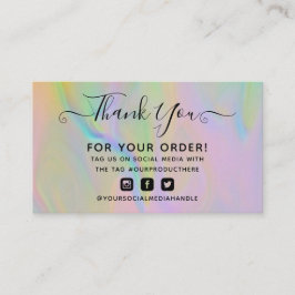 Elegante tarjeta holográfica de agradecimiento