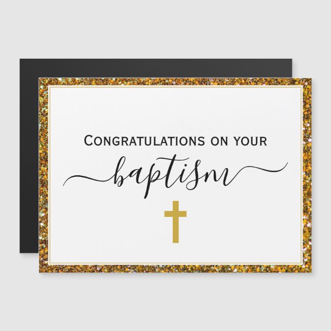 Elegante tarjeta magnética de BAPTISM ADULTO (Anverso/Reverso)