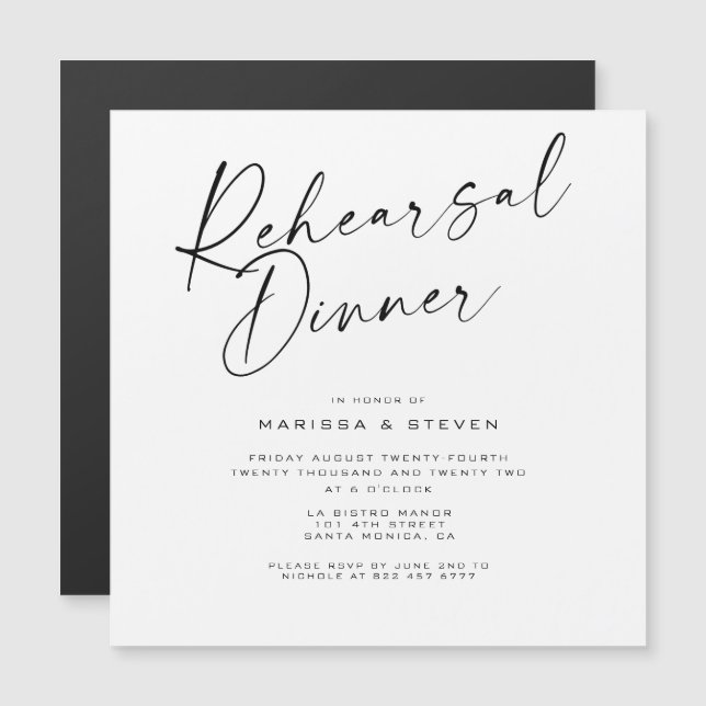 Elegante Tarjeta magnética de cena de ensayo de ca (Anverso/Reverso)