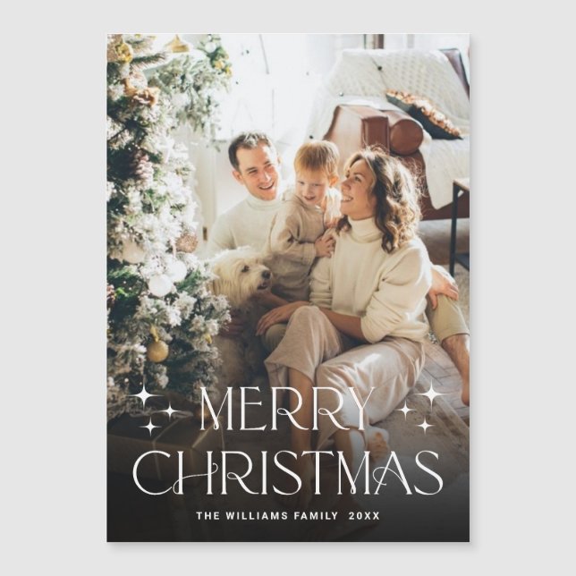Elegante tarjeta magnética de fotos de Navidades M (Anverso)