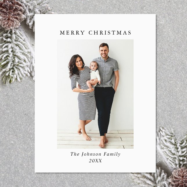 Elegante tarjeta magnética de fotos de Navidades M (Zazzle Elegant Minimalist Christmas PHOTO Magnetic Card)