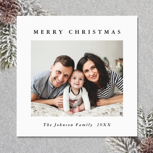 Elegante tarjeta magnética de fotos de Navidades M (Zazzle Elegant Minimalist Christmas PHOTO Magnetic Card )