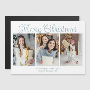 Elegante tarjeta magnética de Navidad 2026 con fot