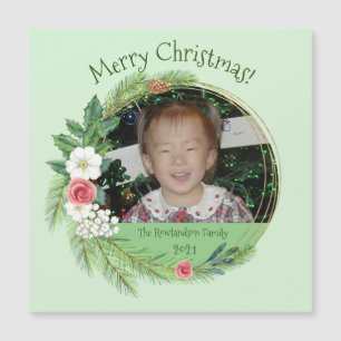 Elegante Tarjeta magnética de Navidades de fotogra