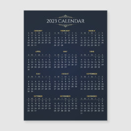 Elegante tarjeta magnética del calendario Gold y B
