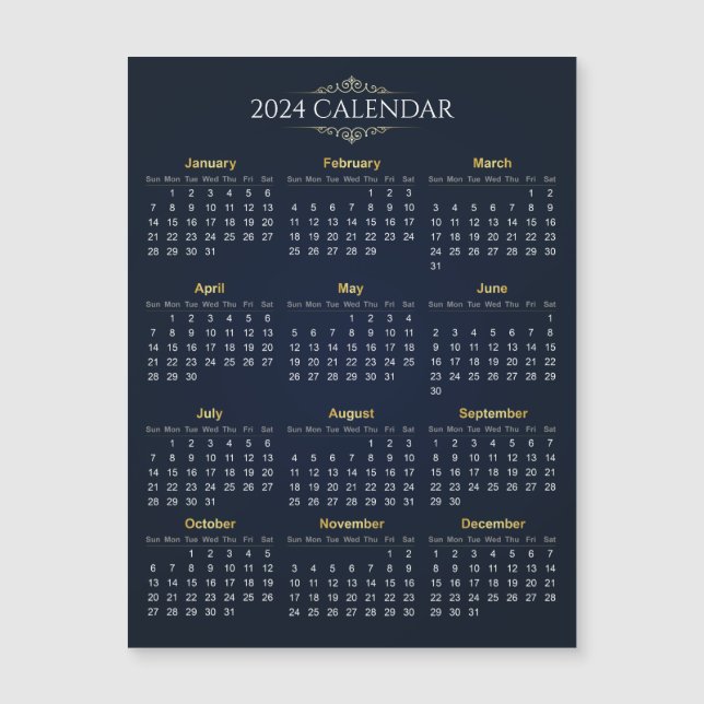 Elegante tarjeta magnética del calendario Gold y B (Anverso)