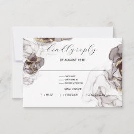 Elegante tarjeta Mahogany y Gold RSVP