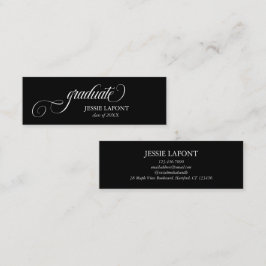 Elegante Tarjeta Mini Nombre de Graduación de Scri