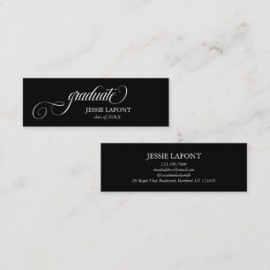 Elegante Tarjeta Mini Nombre de Graduación de Scri