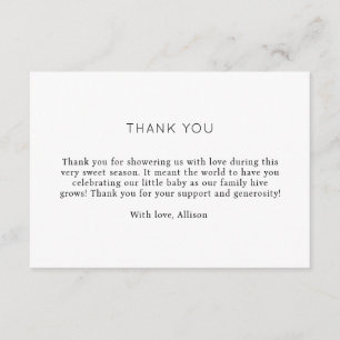 Elegante tarjeta Minimalista de agradecimiento de 