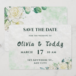 Elegante tarjeta moderna orgánica de boda para gua