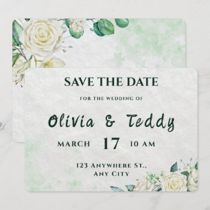Elegante tarjeta moderna orgánica de boda para gua