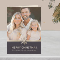 Elegante tarjeta navideña de fotos familiares