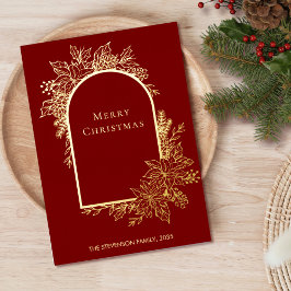 Elegante tarjeta navideña de Relieve metalizado do