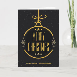 Elegante Tarjeta Negra de Navidad de Negocios Pers