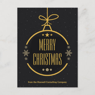 Elegante Tarjeta Negra de Navidad de Negocios Pers