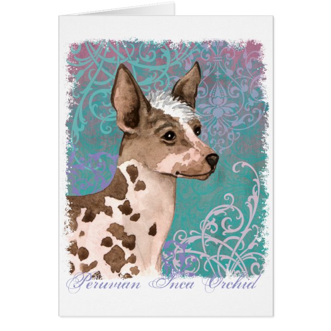 Elegante Tarjeta Orquídea Inca Peruana (Frente)