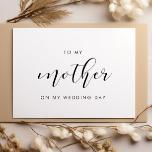 Elegante Tarjeta para mi madre el día de mi boda
