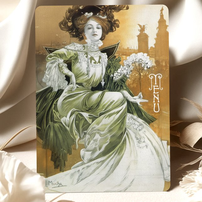 Elegante tarjeta parisina de menú de glamour vinta (Subido por el creador)