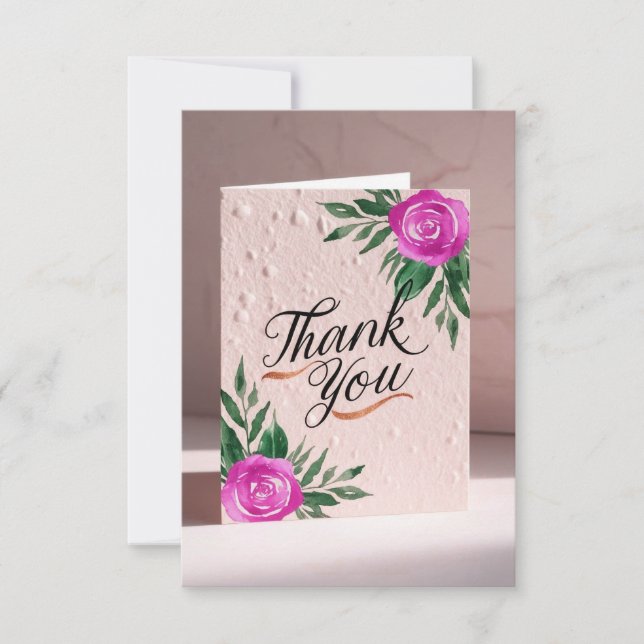 Elegante Tarjeta Personalizada de Agradecimiento p (Anverso)