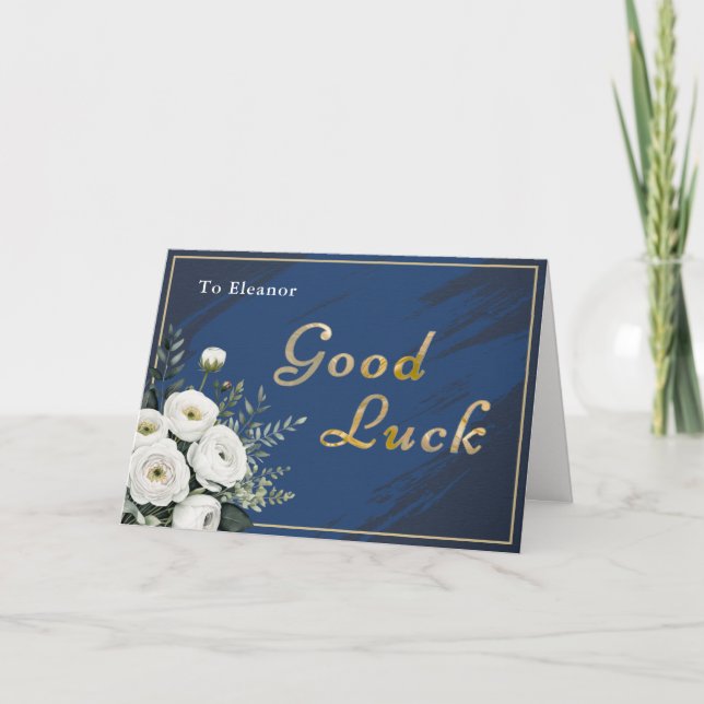 Elegante Tarjeta Personalizada de Buena Suerte con (Anverso)