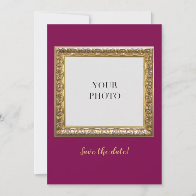 Elegante Tarjeta Personalizada de Foto y Texto Roj (Anverso)