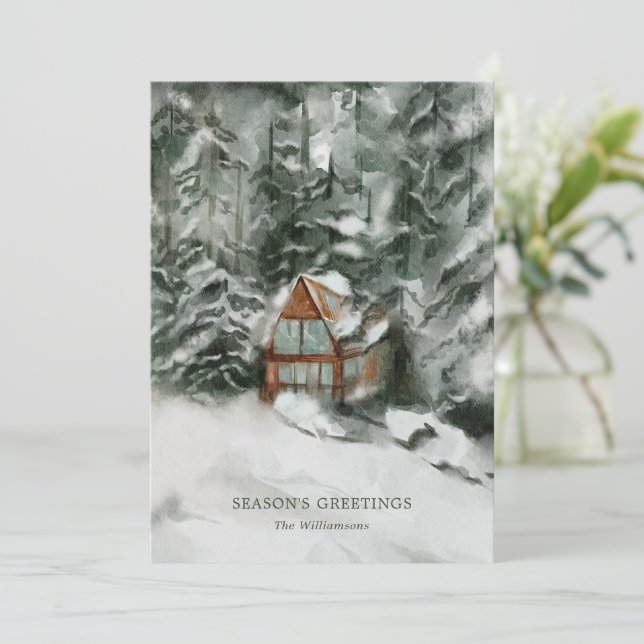 Elegante tarjeta personalizada de Navidades de cab (Anverso de pie)